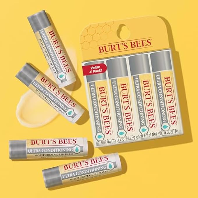 Burt's Bees LIP BALM STOCKING STUFFERS, MOISTURIZING LIP CARE CHRISTMAS GIFTS, 100% NATURAL, ULTRA CONDITIONING WITH SHEA, COCOA & KOKUM BUTTER (4 PACK) - Image 3
